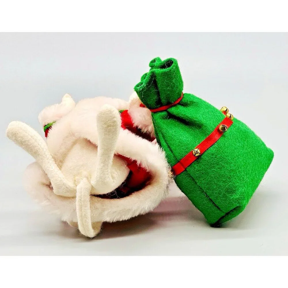 Annalee Special Delivery Santa Mouse Green Toy Sack 7 inch 2006 Open Eyes‎